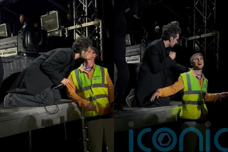 The 1975’s Matty Healy kisses crowd safety worker mid-performance in Denmark