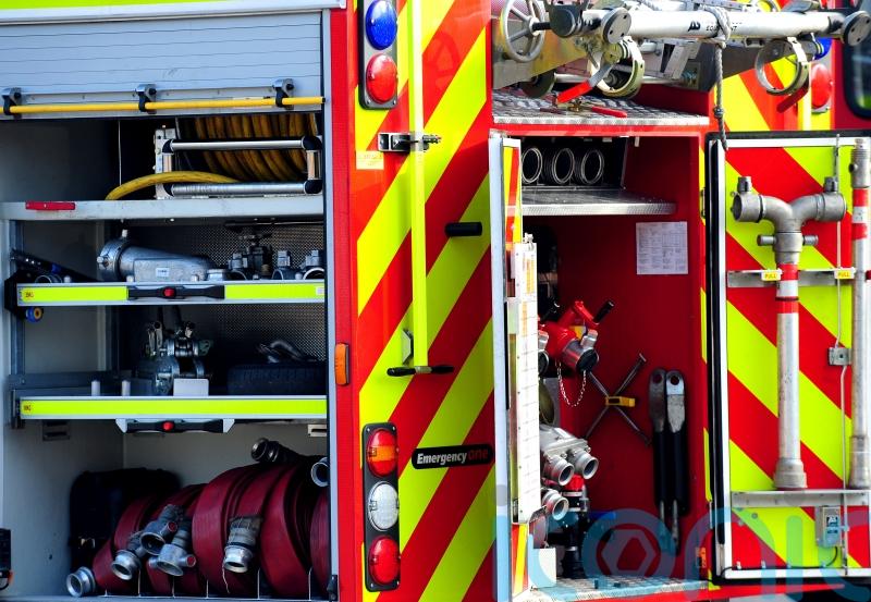 Two injured in flats blaze