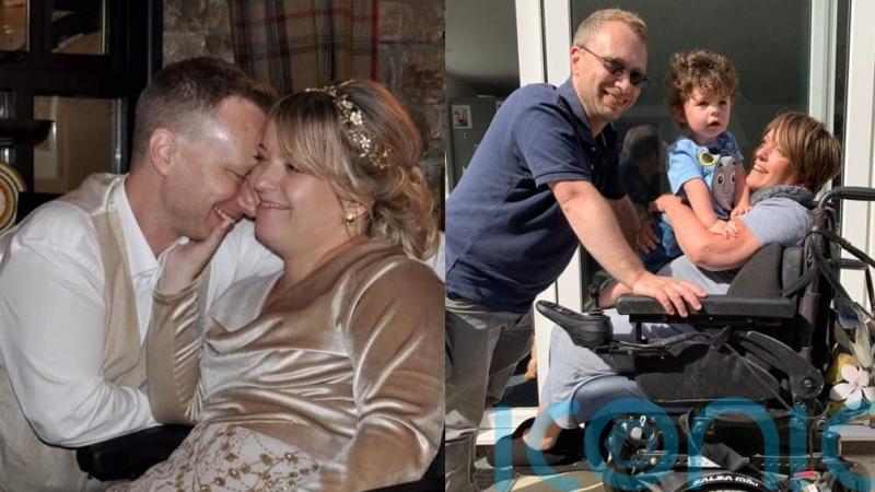 Woman with cerebral palsy who feared she might never become a mum encourages others to adopt after welcoming son home