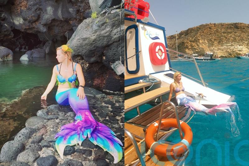 Woman ditches teaching career and dons tail to become professional mermaid and is ‘happier than ever’ despite lower wage