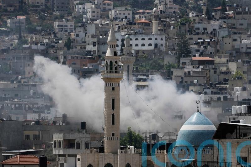 Eight Palestinians killed as Israeli drones target West Bank militant stronghold