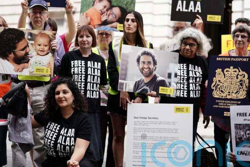 Family of jailed British-Egyptian activist lead vigil to demand his release