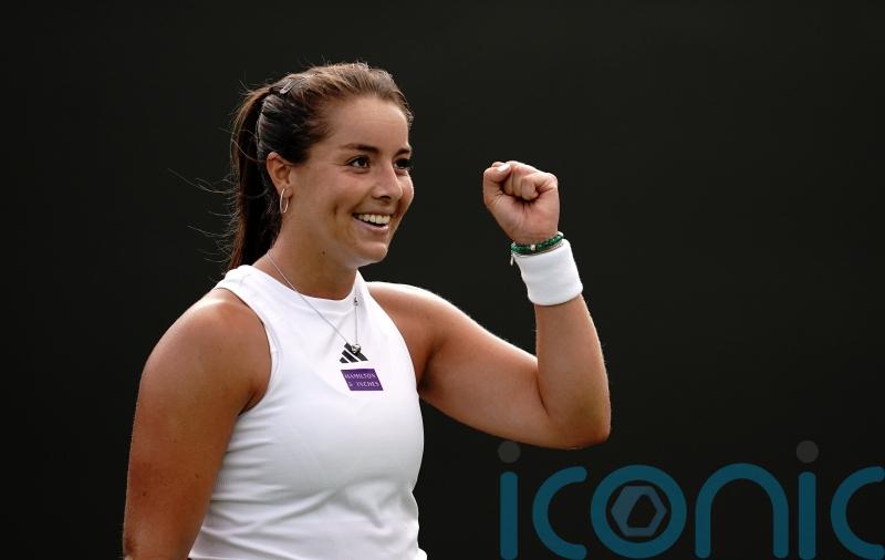 Jodie Burrage will celebrate with Percy Pigs after first win at Wimbledon