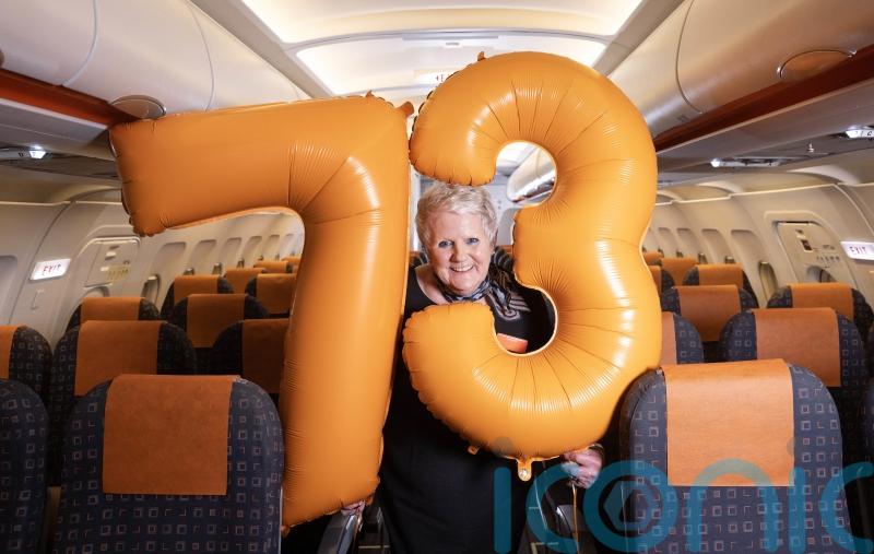 One of UK’s oldest flight attendants celebrates 73rd birthday