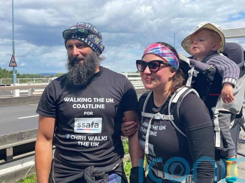 Man walking UK coastline for charity reaches home country of Wales