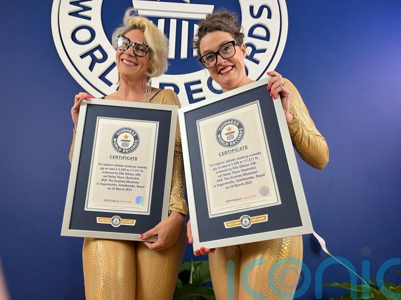 Catsuit-clad comedy duo achieve Guinness World Records title on Mount Everest