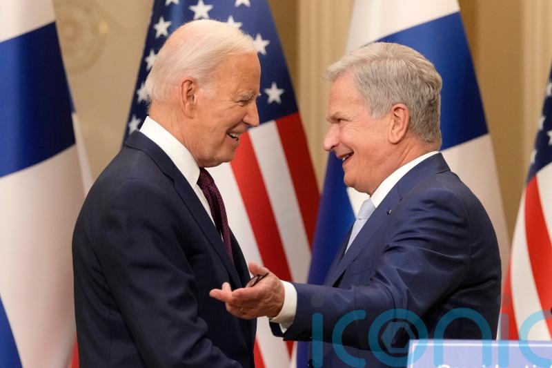 Biden says Nato is ‘more united than ever’ as he celebrates new member Finland