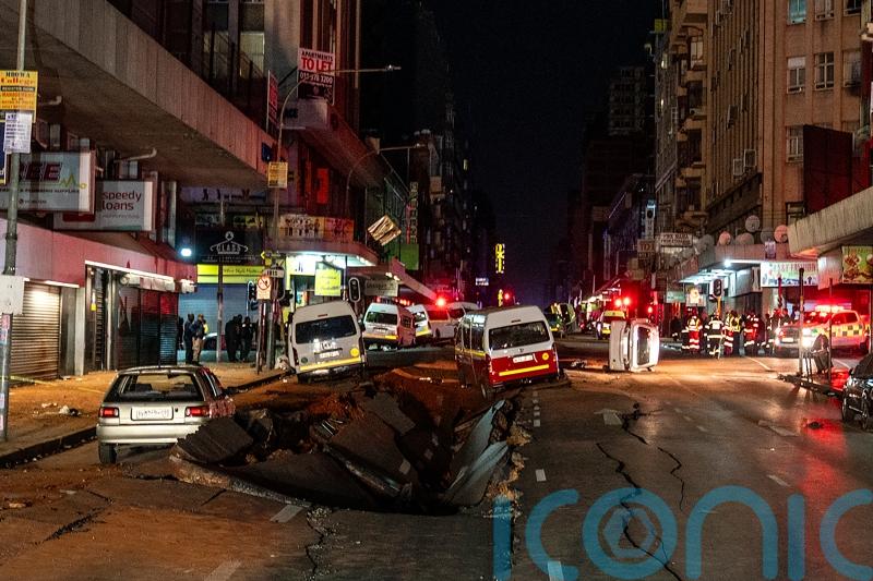 Suspected underground gas explosion rips open roads in Johannesburg