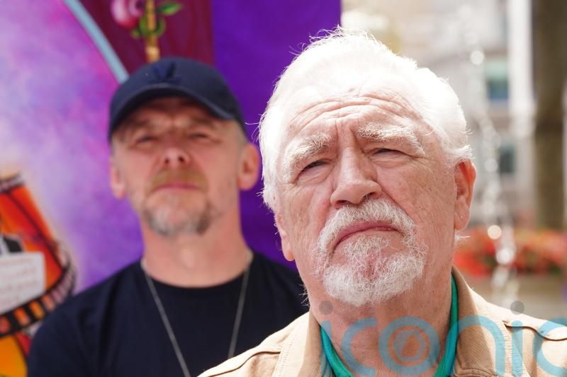 Actors gather in Leicester Square in solidarity with US striking actors