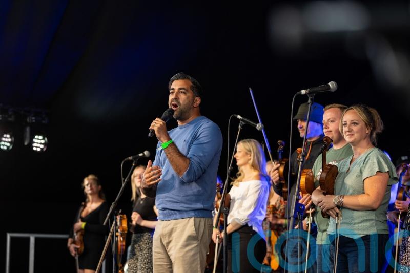 Humza Yousaf visits popular Highland music festival with family