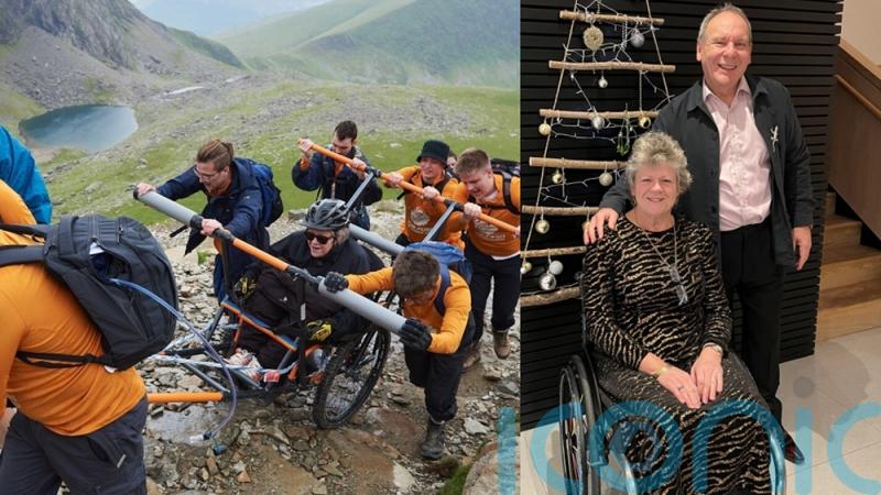 Paralysed mum and Ukrainian refugee she sponsors ‘expand world’ by climbing Snowdon in wheelchairs