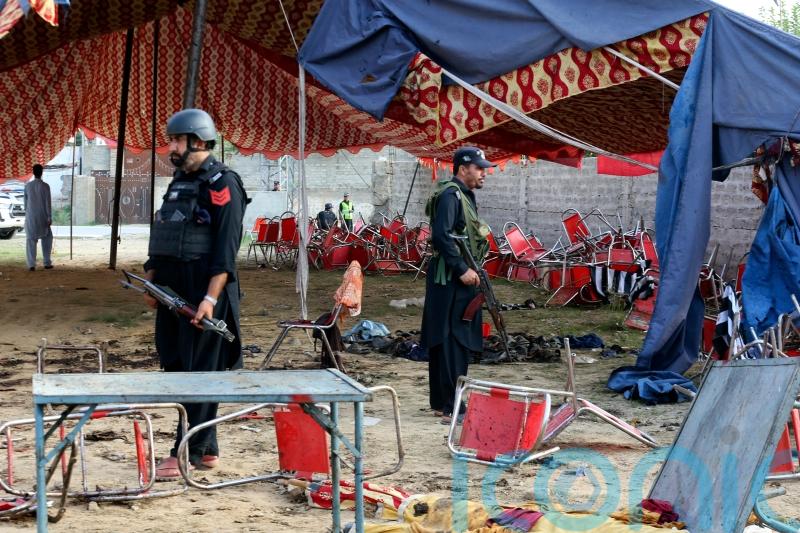 IS claims responsibility for suicide bombing at rally that killed 54 in Pakistan