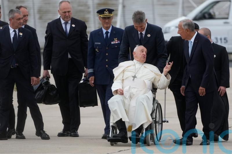 Pope Francis arrives for World Youth Day celebrations in Portugal