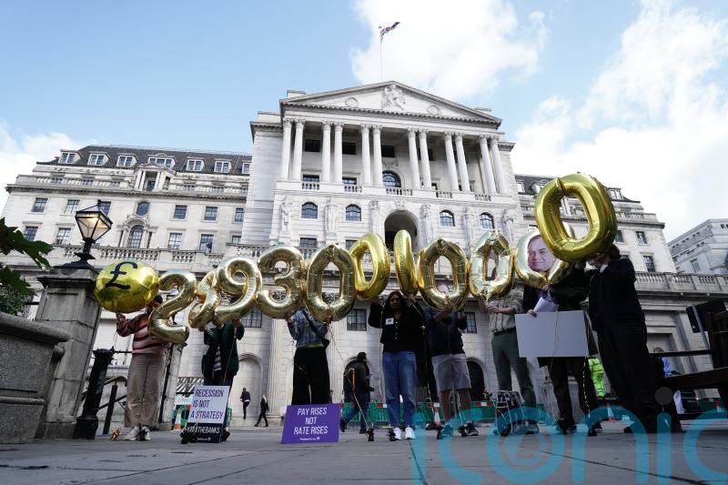 Protesters demand windfall tax on banks as interest rates rise