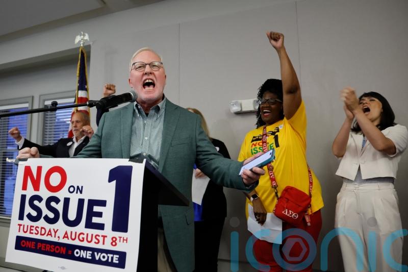 Abortion rights campaigners celebrate as Ohio voters snub constitution proposal