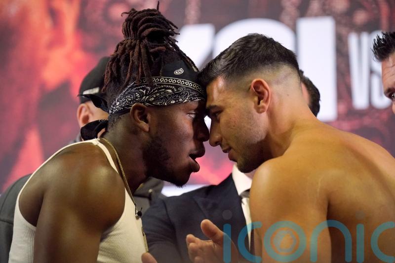 Tommy Fury’s father tips over table at press conference for KSI bout