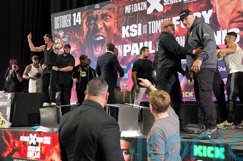 The furious one! John Fury flips out at Tommy Fury and KSI press conference
