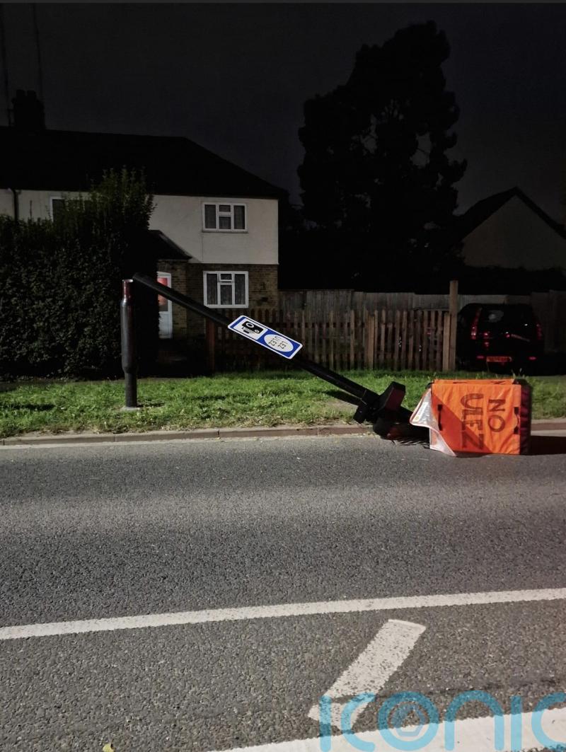 Enforcement camera vandalised with ‘no Ulez’ sign in Greater London