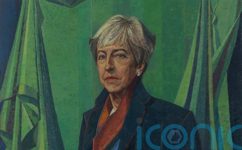 Picture of Tory PM May unveiled in Parliament