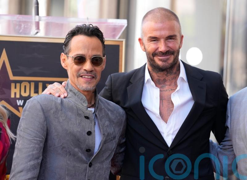 David Beckham hails ‘inspirational’ Marc Anthony at Hollywood Walk of Fame