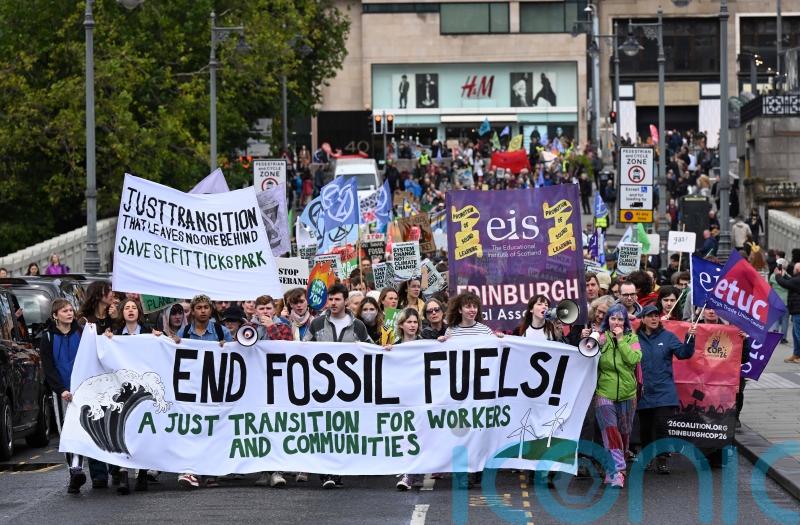 Climate campaigners march through Edinburgh urging transition from oil and gas