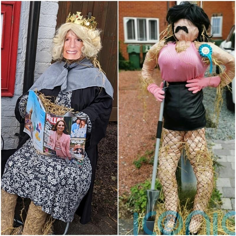 Village goes haywire with more than 100 scarecrows for festival