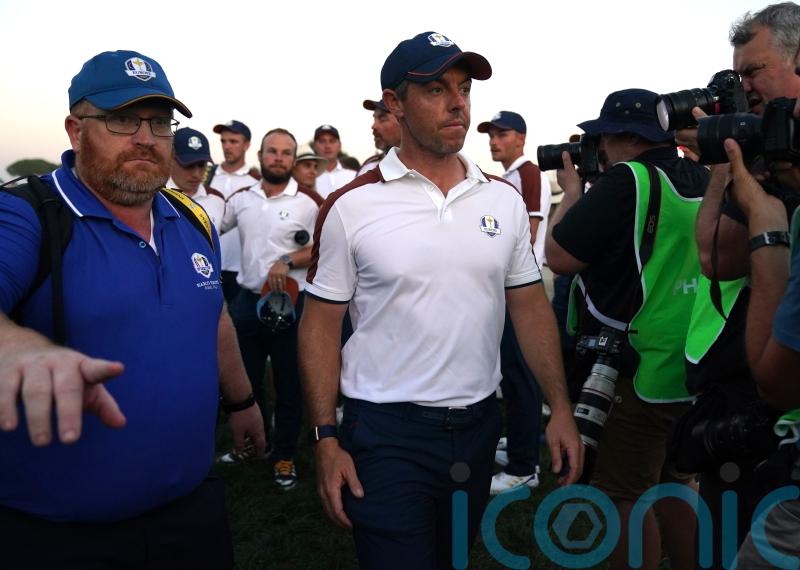 Rory McIlroy restrained by Shane Lowry after Ryder Cup argument with US caddie