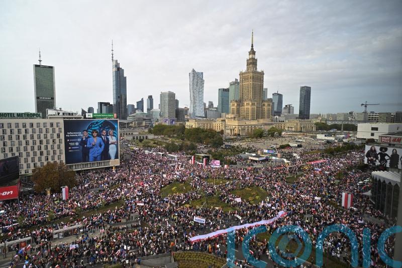 Opposition leader Donald Tusk says change ‘inevitable’ at Polish election rally