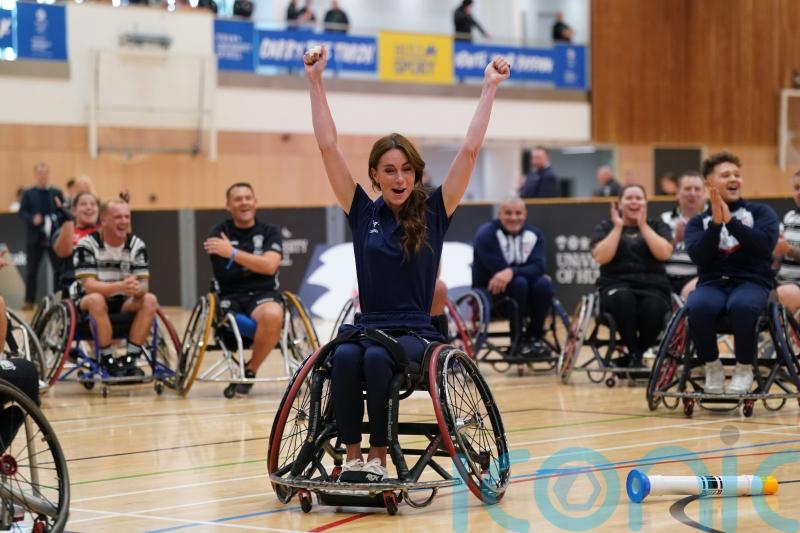 Wheelchair rugby ‘natural’ Kate scores conversion in front of World Cup winners