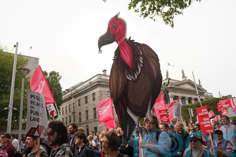 Protesters in Dublin demand action on housing and cost of living