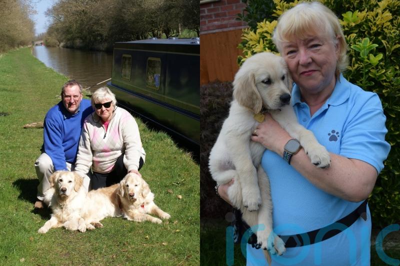 Widow who lost husband to cancer says volunteering with Guide Dogs ‘saved’ her as she raises pup named after late spouse