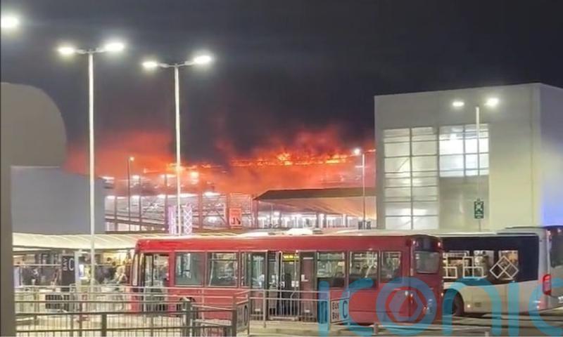 Luton Airport closed as fire rips through car park