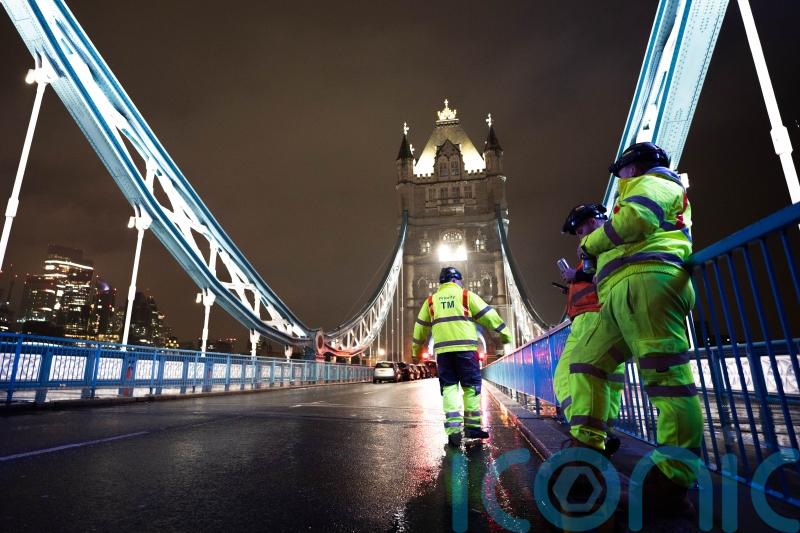 London’s landmark Tower Bridge undergoes overnight maintenance works