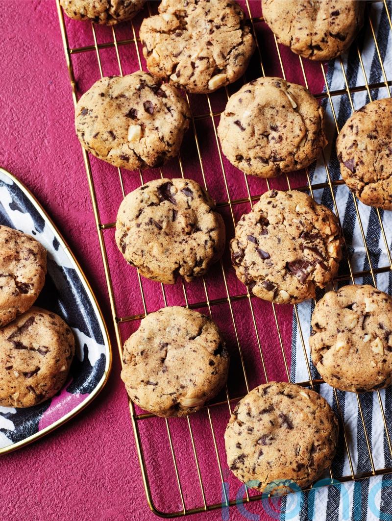 Sabrina Ghayour’s tahini, almond and chocolate crumble cookies