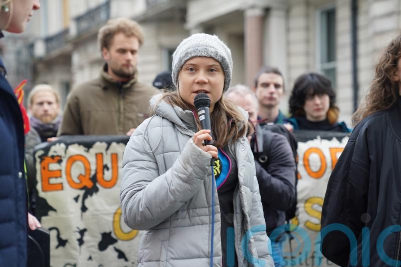 Greta Thunberg joins climate protest outside JP Morgan