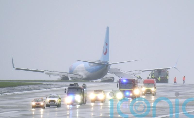 Plane skids off runway at Leeds Bradford Airport during Storm Babet