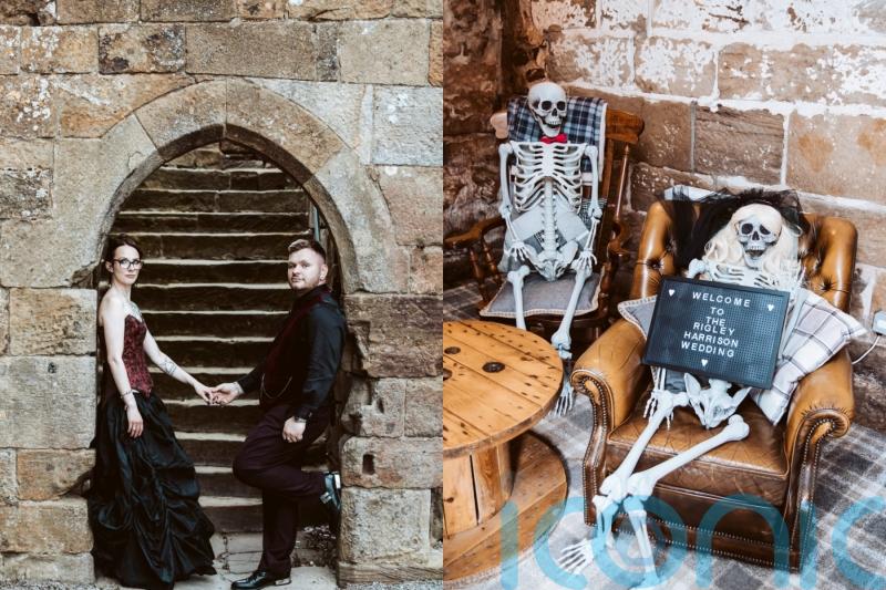 Psychic bride has Halloween-themed wedding to her ‘sexy Count Dracula’ groom after years of graveyard dates