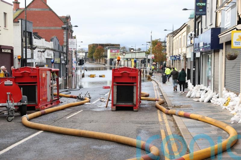 Pumping operation continues in flood-stricken Downpatrick