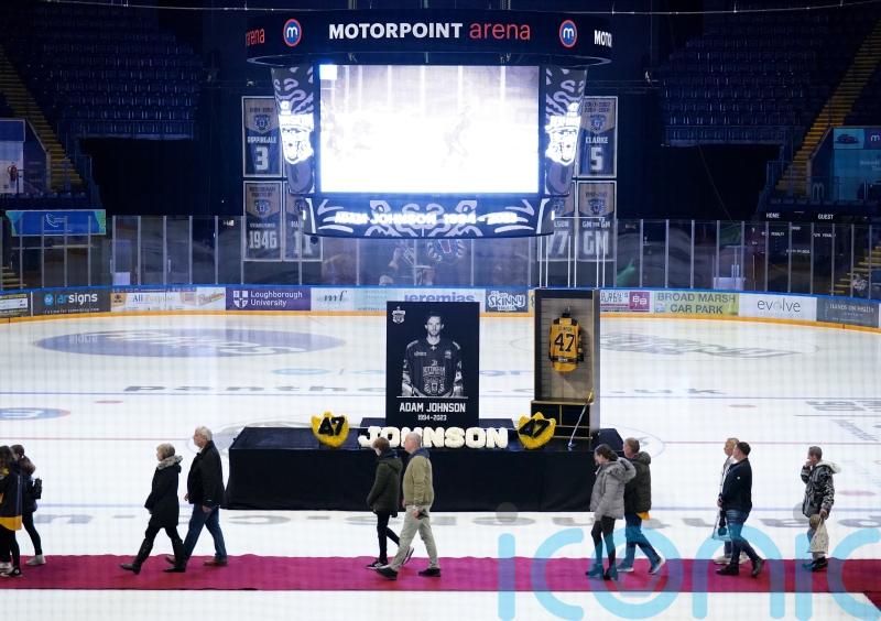 Ice hockey fans pay tribute to Nottingham Panthers player Adam Johnson