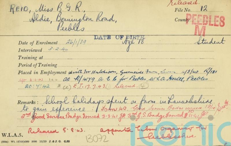 Records of wartime Land Girls released online