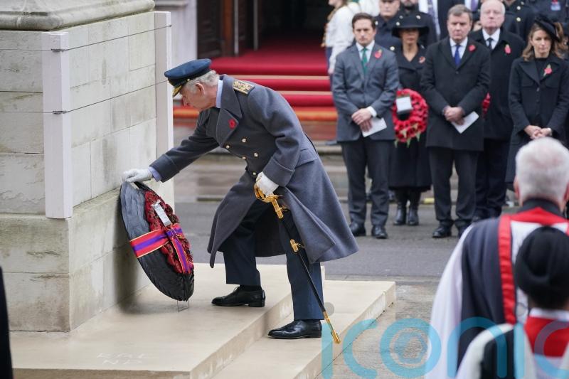 King leads Remembrance Sunday service at Cenotaph