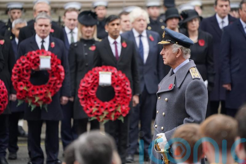 King leads Remembrance Sunday service at Cenotaph