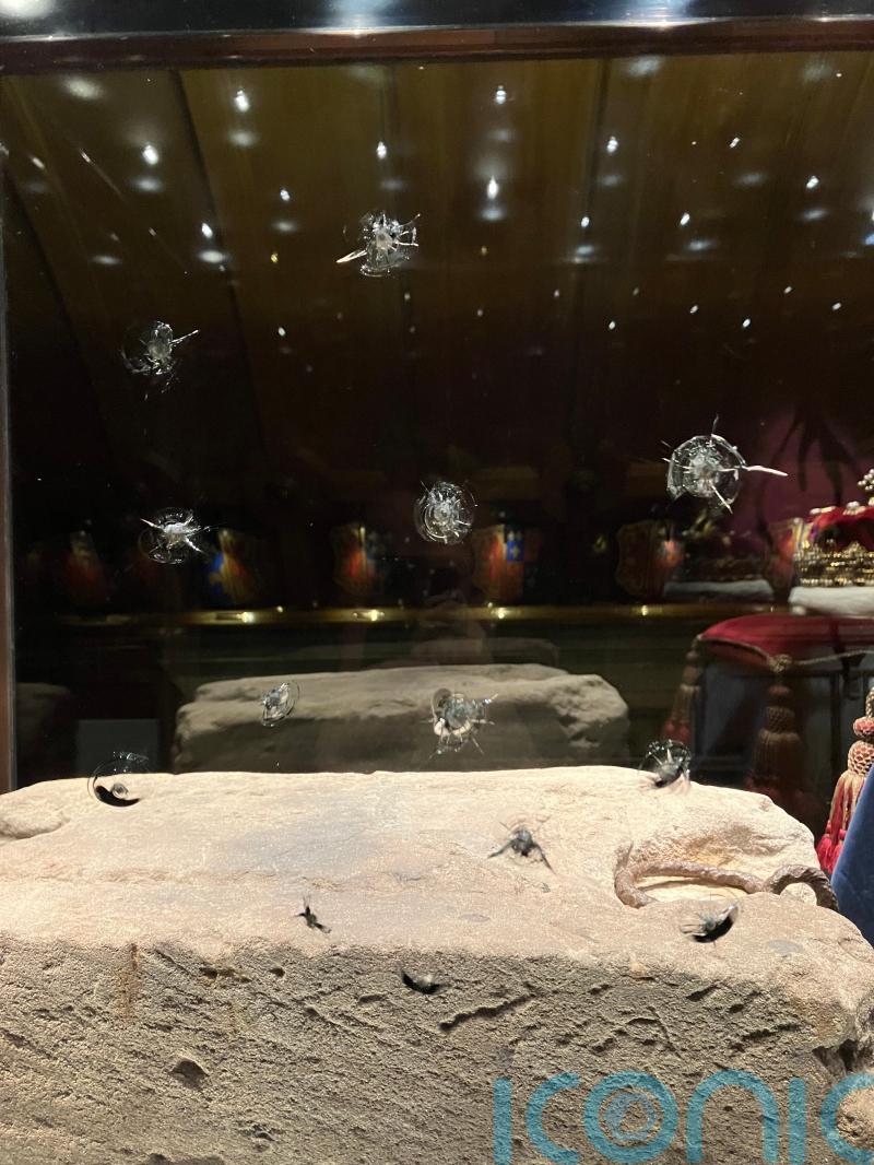 Three arrested after Stone of Destiny targeted in food poverty protest