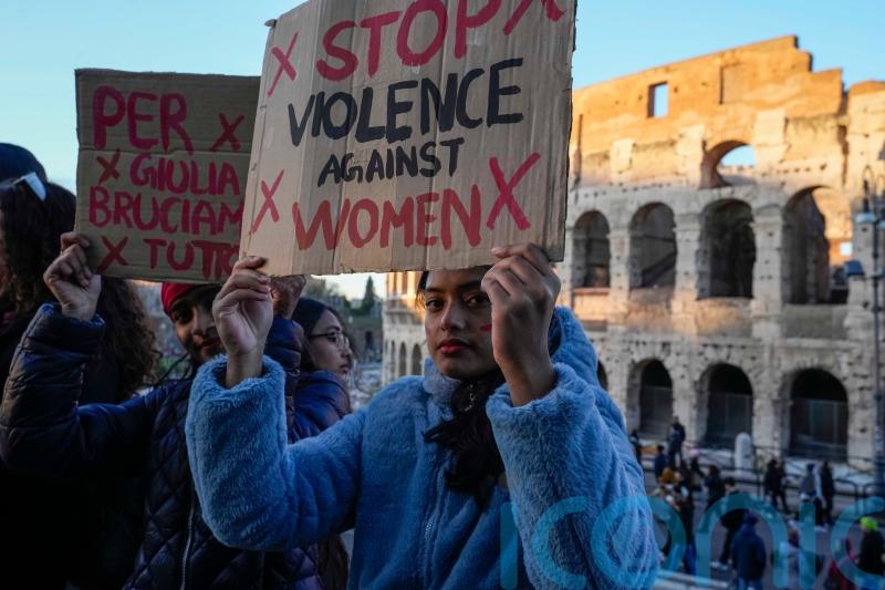 Thousands rally in Italy to call for action on violence against women