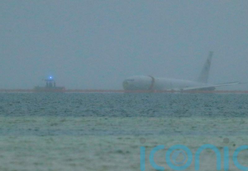 Flight data recorder recovered from US navy plane that overshot runway