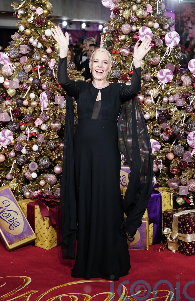 Olivia Colman goes blonde for Wonka world premiere in London