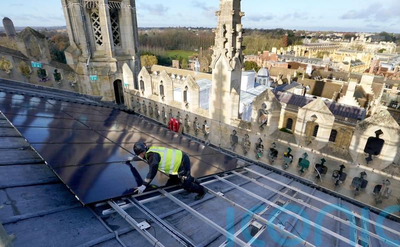 Solar panels on roof of famous Cambridge chapel &lsquo;send climate change message&rsquo;