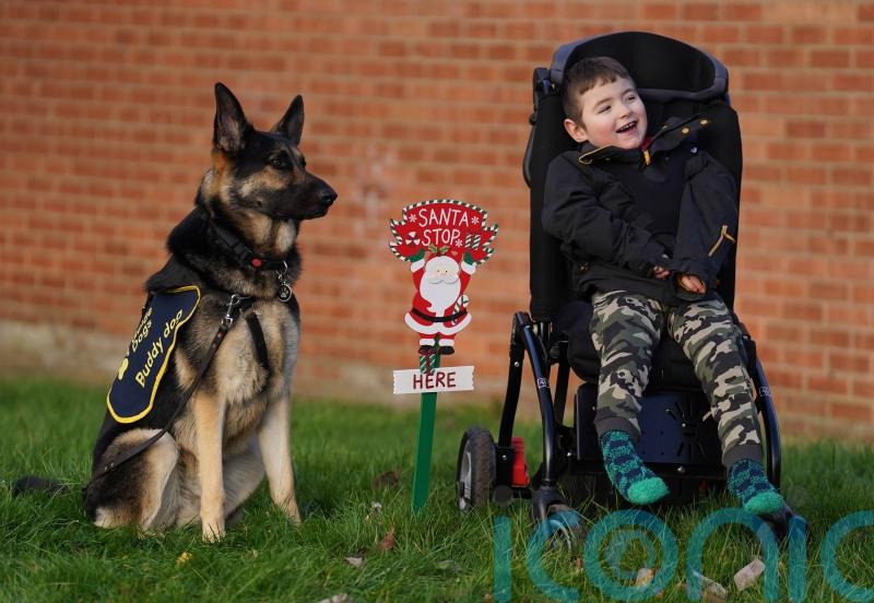 Disabled five-year-old ‘excited’ to spend first proper Christmas with buddy dog