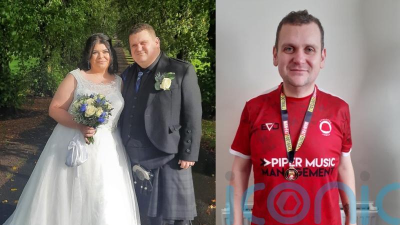 Dad loses eight stone in 10 months after ditching takeaways and taking up football and now hopes to keep fit for his son