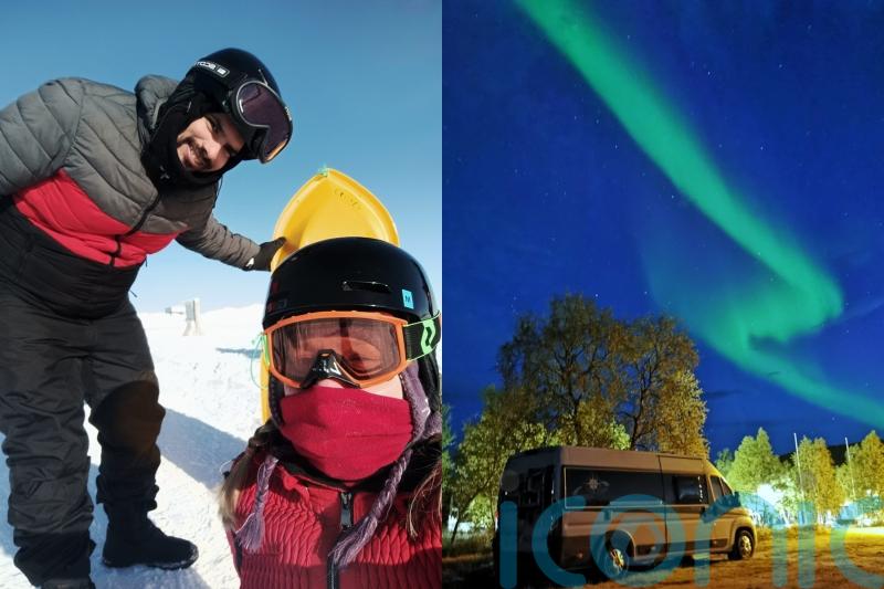 My niece thinks I’m paid in cookies: Couple swap Costa Brava for van life in minus 30C Lapland ‘working for Santa Claus’